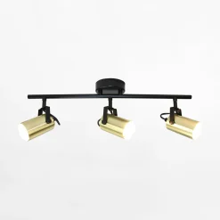 Listwy Oświetleniowe|Wszystkie Lampy Sufitowe|LED-POL Listwa 3 reflektory czarno-złota ORO SIGNA