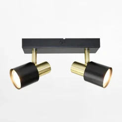 Listwy Oświetleniowe|Wszystkie Lampy Sufitowe|LED-POL Listwa 2 reflektory czarno-złota ORO NARVA