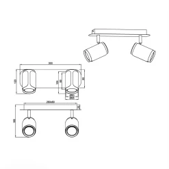 inny Listwa 2 reflektory kawowa czarna GILLAN