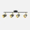 Listwy Oświetleniowe|Wszystkie Lampy Sufitowe|Krislamp Listwa oświetleniowa 4 reflektorki czarno-złota FABIO