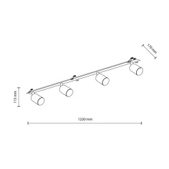 TK Tomasz Krywult Listwa podtynkowa 4 reflektory czarna NEX