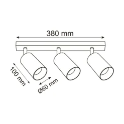 Listwy Oświetleniowe|Wszystkie Lampy Sufitowe|Zumaline Listwa podwieszana 3 reflektory czarna REN