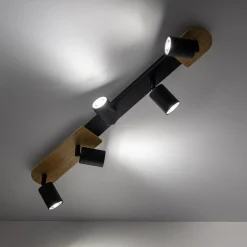 Listwy Oświetleniowe|Wszystkie Lampy Sufitowe|TK Tomasz Krywult Listwa podwieszana 5 reflektorów COVER WOOD