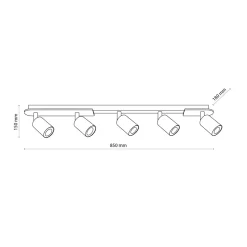Listwy Oświetleniowe|Wszystkie Lampy Sufitowe|TK Tomasz Krywult Listwa podwieszana 5 reflektorów COVER WOOD