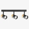 Listwy Oświetleniowe|Wszystkie Lampy Sufitowe|Zumaline Listwa podwieszana 3 reflektory spot czarno-złota FORI
