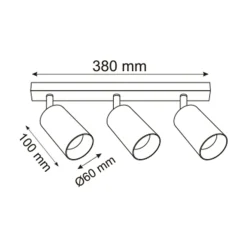 Zumaline Listwa podwieszana 3 reflektory spot złota REN