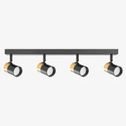 Zumaline Listwa podwieszana 4 reflektory spot czarno-złota FORI