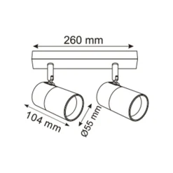 Wszystkie Lampy Sufitowe|Listwy Oświetleniowe|Zumaline Listwa podwieszana 2 reflektory spot czarno-złota FORI