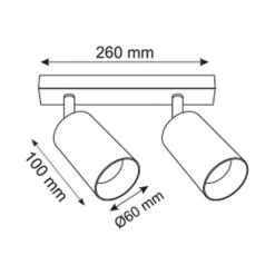 Zumaline Listwa podwieszana 2 reflektory spot złota REN