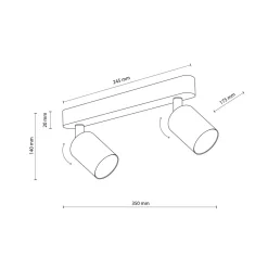Listwy Oświetleniowe|Wszystkie Lampy Sufitowe|TK Tomasz Krywult Listwa podwieszana 2 reflektory beżowa LIVIA