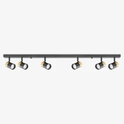 Listwy Oświetleniowe|Wszystkie Lampy Sufitowe|Zumaline Listwa podwieszana 6 reflektorów spot czarno-złota FORI