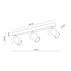 TK Tomasz Krywult Listwa podwieszana 3 reflektory niebieska LIVIA