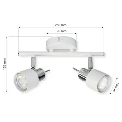 Listwy Oświetleniowe|Wszystkie Lampy Sufitowe|LED-POL Listwa 2-punktowa biała ORO STERNA