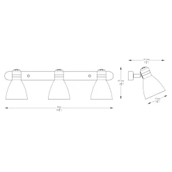 Zumaline Listwa 3-punktowa czarna niklowana DELTA