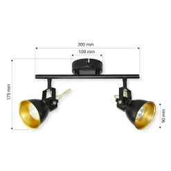 Listwy Oświetleniowe|Wszystkie Lampy Sufitowe|LED-POL Listwa 2-punktowa czarno-złota ORO FALCO