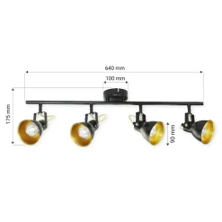 LED-POL Listwa 4-punktowa czarno-złoty ORO FALCO