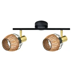 Zumaline Listwa 2-punktowa rattan czarno-złoty COPA