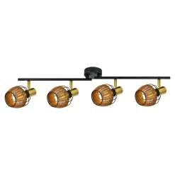 Zumaline Listwa 4-punktowa rattan czarno-złoty COPA