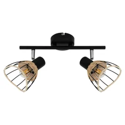 Listwy Oświetleniowe|Wszystkie Lampy Sufitowe|Zumaline Listwa 2-punktowa rattan czarna GENT