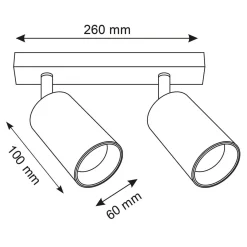 Listwa reflektor 2-punktowy czarno-złoty MARIBEL II