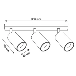Listwa reflektor 3-punktowy czarno-złoty MARIBEL III