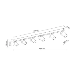 Listwy Oświetleniowe|Wszystkie Lampy Sufitowe|TK Tomasz Krywult Listwa sufitowa 6 spotów biała TOP