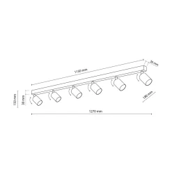 TK Tomasz Krywult Listwa sufitowa 6 spotów czarna TOP