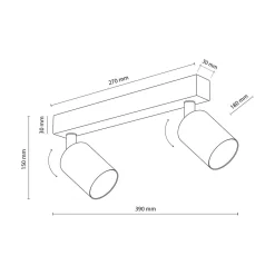 Listwy Oświetleniowe|Wszystkie Lampy Sufitowe|TK Tomasz Krywult Listwa sufitowa 2 spoty biała TOP