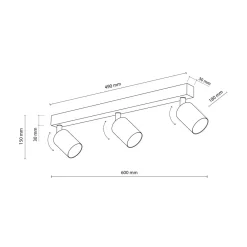 TK Tomasz Krywult Listwa sufitowa 3 spoty biała TOP