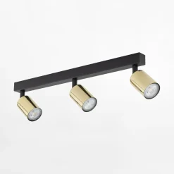 Listwy Oświetleniowe|Wszystkie Lampy Sufitowe|TK Tomasz Krywult Listwa sufitowa 3 spoty czarno-złota TOP