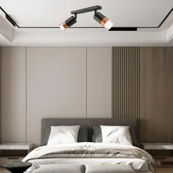 Listwa z 2 reflektorkami regulowana czarna AURORA