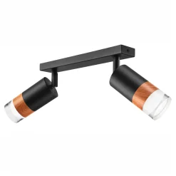 Listwa z 2 reflektorkami regulowana czarna AURORA