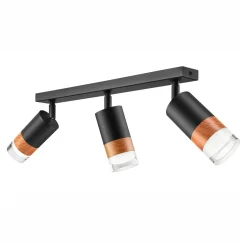 Listwy Oświetleniowe|Wszystkie Lampy Sufitowe| Listwa z 3 reflektorkami regulowana czarna AURORA