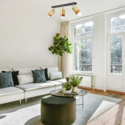 Listwy Oświetleniowe|Wszystkie Lampy Sufitowe| Listwa z 3 reflektorkami regulowana złota AURORA