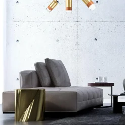 Listwy Oświetleniowe|Wszystkie Lampy Sufitowe| Listwa z 3 reflektorkami regulowana złota AURORA