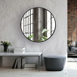 Lustra Dekoracyjne|Lustra Łazienkowe|inny Lustro łazienkowe okrągłe czarne TORRE 80 cm
