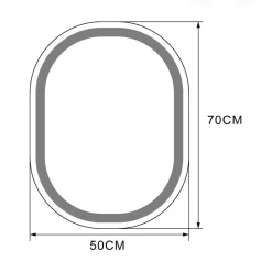inny Lustro łazienkowe z oświetleniem LED czarne 50x70 cm