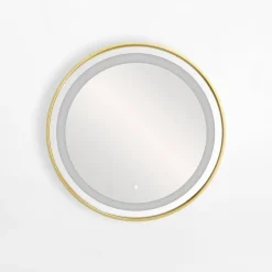 Lustra Dekoracyjne|Lustra Łazienkowe|inny Lustro łazienkowe z oświetleniem LED złote 60 cm