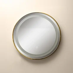 Lustra Dekoracyjne|Lustra Łazienkowe|inny Lustro łazienkowe z oświetleniem LED złote 60 cm