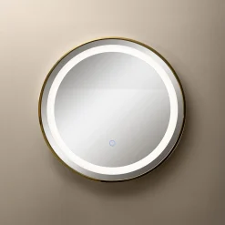 Lustra Dekoracyjne|Lustra Łazienkowe|inny Lustro łazienkowe z oświetleniem LED złote 60 cm