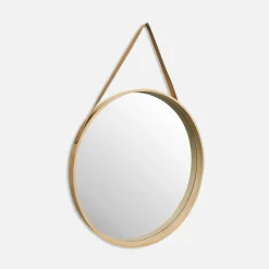 Lustra Dekoracyjne|Lustra|inny Lustro okrągłe brązowe 59 cm