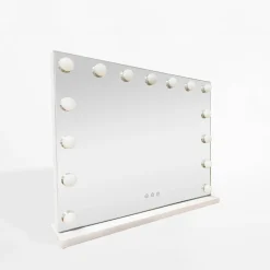 Lustra Dekoracyjne|Lustra|inny Lustro prostokątne z lampkami LED białe 58x12x48 cm