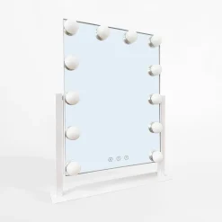 Lustra Dekoracyjne|Lustra|inny Lustro prostokątne z oświetleniem LED białe 37x7x43,8 cm