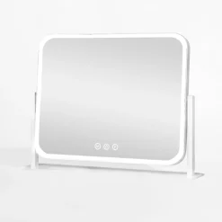 Lustra Dekoracyjne|Lustra|inny Lustro prostokątne z ramką LED białe 44x7x36 cm