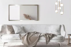 Lustra Dekoracyjne|Lustra| Lustro w srebrnej ramie SLIM 67,5x127,5 cm