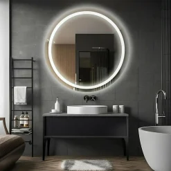 Lustra Dekoracyjne|Lustra Łazienkowe|inny Lustro z oświetleniem LED okrągłe MILA PLUS 70 cm