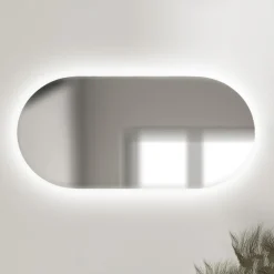 inny Lustro z oświetleniem LED owalne MILA 100x40 cm