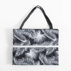 inny Mata plażowa w liście, czarna, 50x160 cm