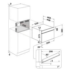 WHIRLPOOL Mikrofala do zabudowy z funkcją Crisp czarna W7MD440NB