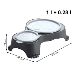 Produkty Dla Zwierząt|ROTHO Miska podwójna dla psa lub kota z pokrywką SALLY